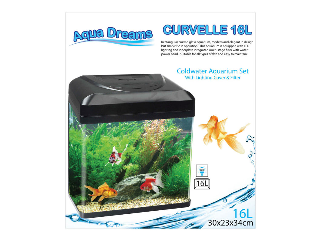 Curvelle C/Water 16Lt Black Aquarium